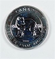 2014  $8 Canada  Artic Fox  1 1/2 oz .9999 silver