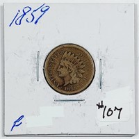 1859  Indian Head Cent   F