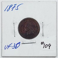 1875  Indian Head Cent   VF