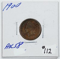 1900  Indian Head Cent   AU+