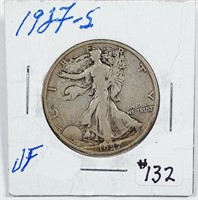 1927-S  Walking Liberty Half Dollar   VF