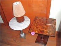 Marble Stand, Lamp & Wood Stand