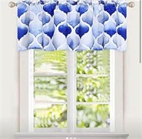 2 ombré Moroccan blue window valance