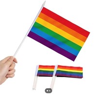 12 rainbow mini flags, 5” x 7”