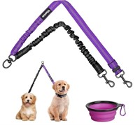 Double dog leash, 2 leads & water bowl