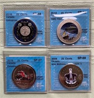 4 Graded Colored Specialty Coins