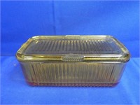 Vintage Amber Refrigeration Dish