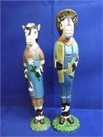 Folk Art Wooden Cow Figurines