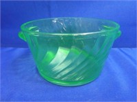 Uranium Glass Handled Bowl