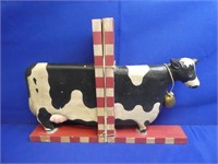 Wooden Folk Art Cow Bookends