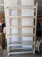 6 TIER WOOD/GLASS SHELF