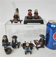 Amish Kids Cast Iron Figures - Timer, Desk, Chair