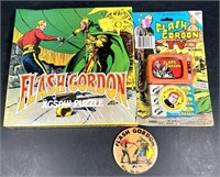 Flash Gordon TV w Badge, Button & Jigsaw Puzzle