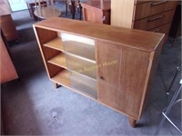 Mid Century Teak Sliding Glass Bookcase