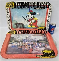 2 Vintage Sealed Mickey Mouse TV Lap Bed Trays