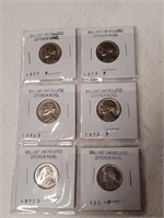 Six Uncirculated Jefferson Nickels