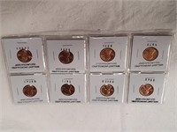 Eight Uncirculated Old Lincoln Cents