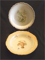 2 vintage vegetable serving bowls--show wear