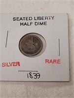 Seated Liberty Half Dime - 1839