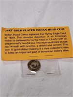 24 KT Gold Plated Indian Head Cent