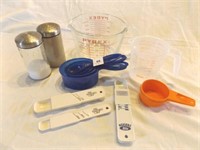 Measuring Cups, Spoons, Salt & Pepper Shakers