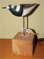 Ruddy Turnstone hand carved sculpture on stand