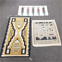 3 Southwest rugs - Navajo, Yei, etc. 49" x 27",