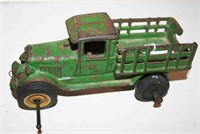 Early Cast Iron Stake Bed Truck 7" L