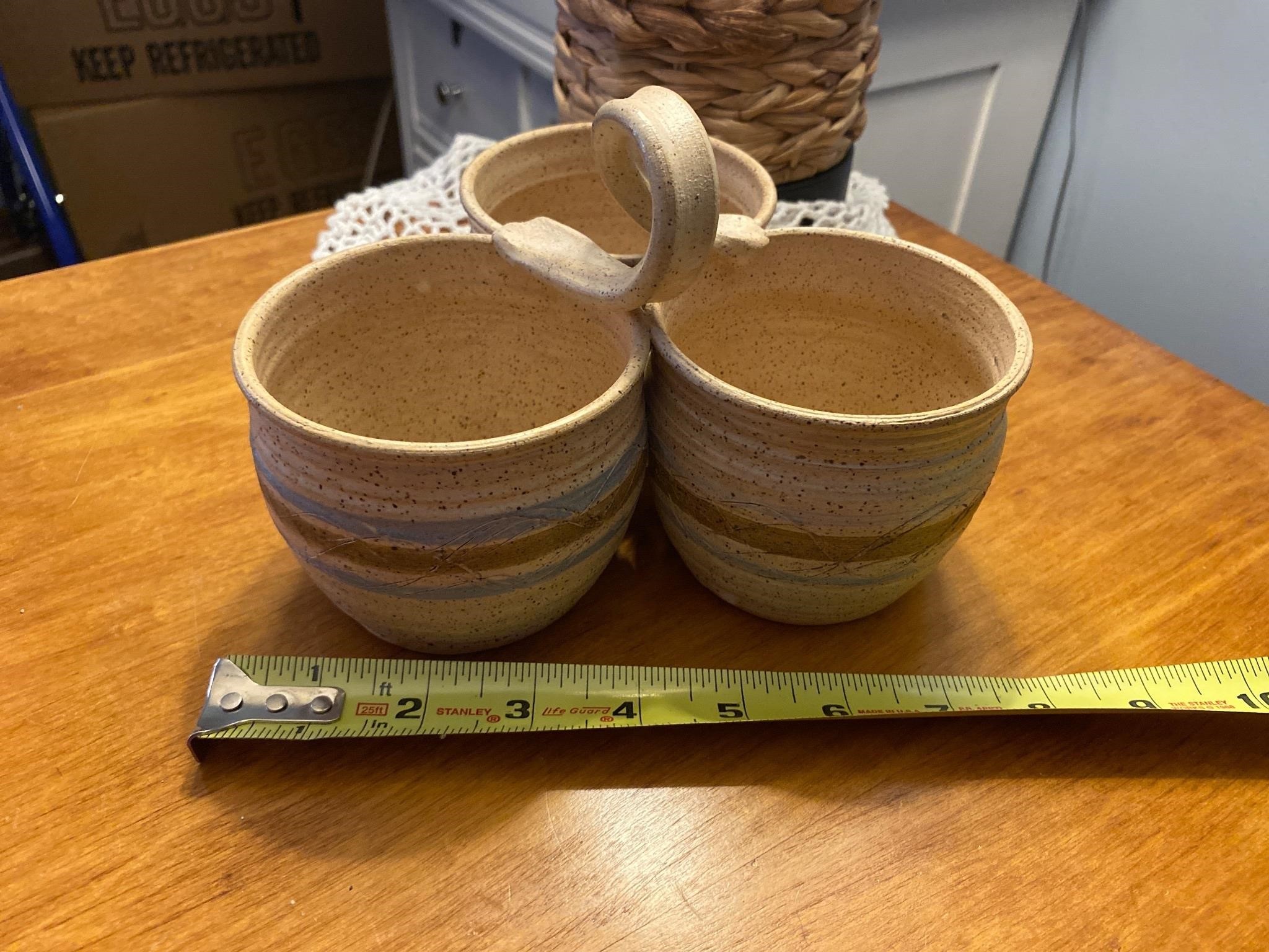 Pottery Triple Bowls