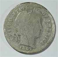 1897-S BARBER DIME AG