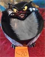 K - CERAMIC BLACK CAT BOWL (C80)