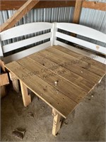 Kids, table and bench