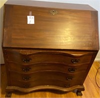 K - MAHOGANY DROP FRONT DESK (R2  1)