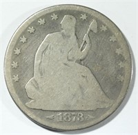 1873 LIBERTY SEATED HALF DOLLAR  G
