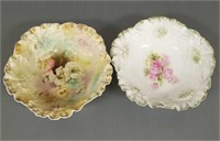 2 R.S. Prussia molded poppy bowls 9.5"