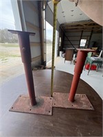Two metal stands
