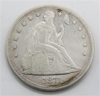1871 Liberty Seated Dollar G