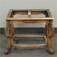 Carved bench / table missing top 23 1/2"W 29"T