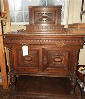 Antique Walnut Chocolate marbletop two drawer