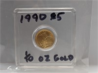 1990 $5 1/10oz .999 Gold Eagle