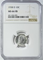 1938-D MERCURY DIME NGC MS-66 FB