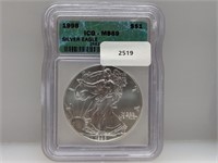 ICG 1998 MS69 1oz .999 Silver Eagle $1