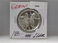 1oz .999 Silver Gemini Round