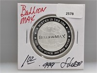 1oz .999 Silver Bullion Max Round