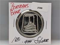 1oz .999 Silver Boatmans Bank Round