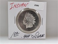 1oz .999 Silver Indian Round