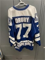 #77 Caden Drury – Blue Game Worn