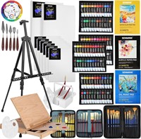 Deluxe Artist Painting Set  96 Paints  Canvas