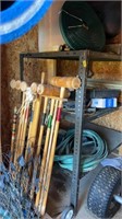 Metal Shelf and All Contents - Croquet Set,