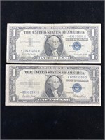 1957 B & 1935 E $1 Silver Certificate Star Notes